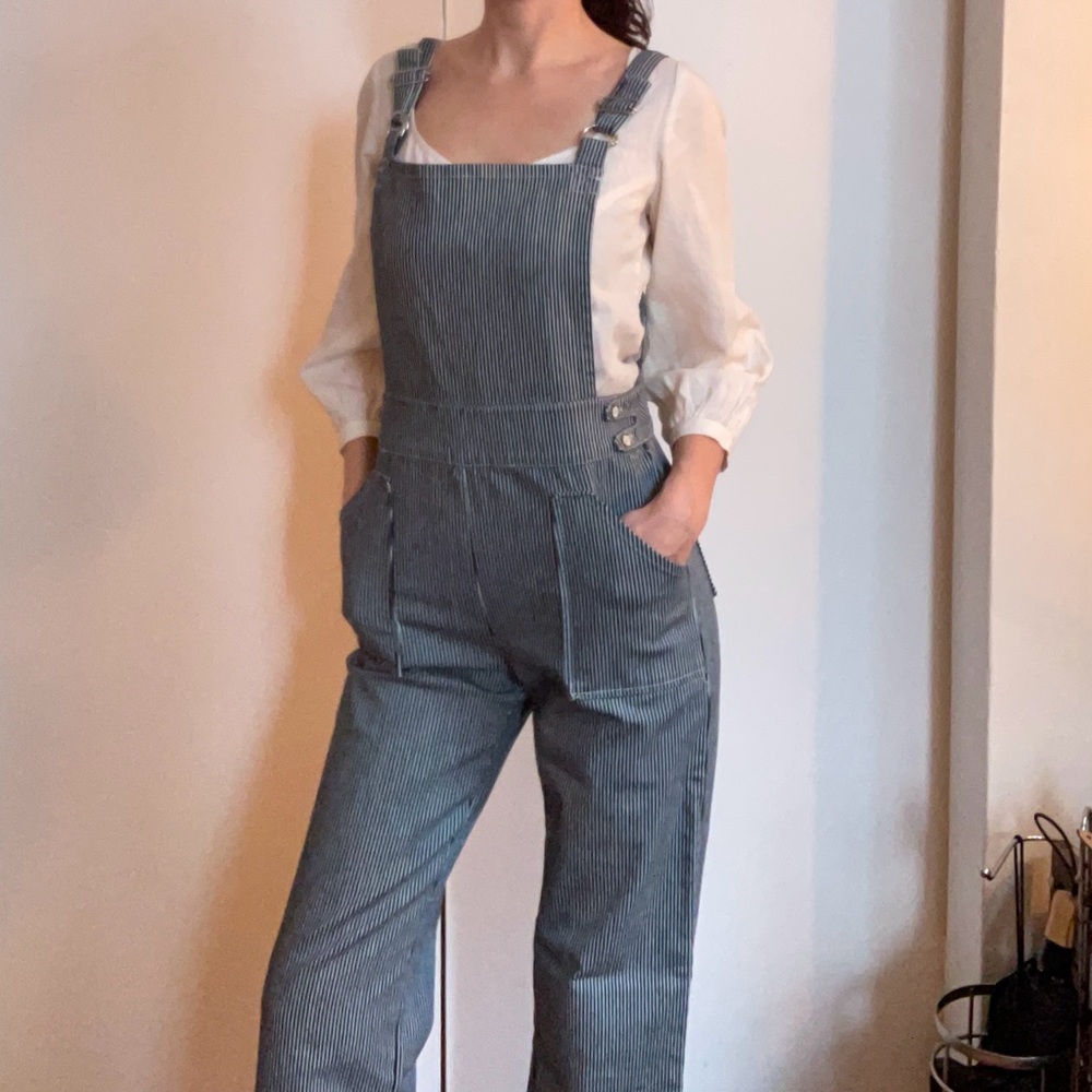Maje Striped Blue Overalls for Women